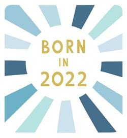 Born in 2022 Blue New Baby Card
