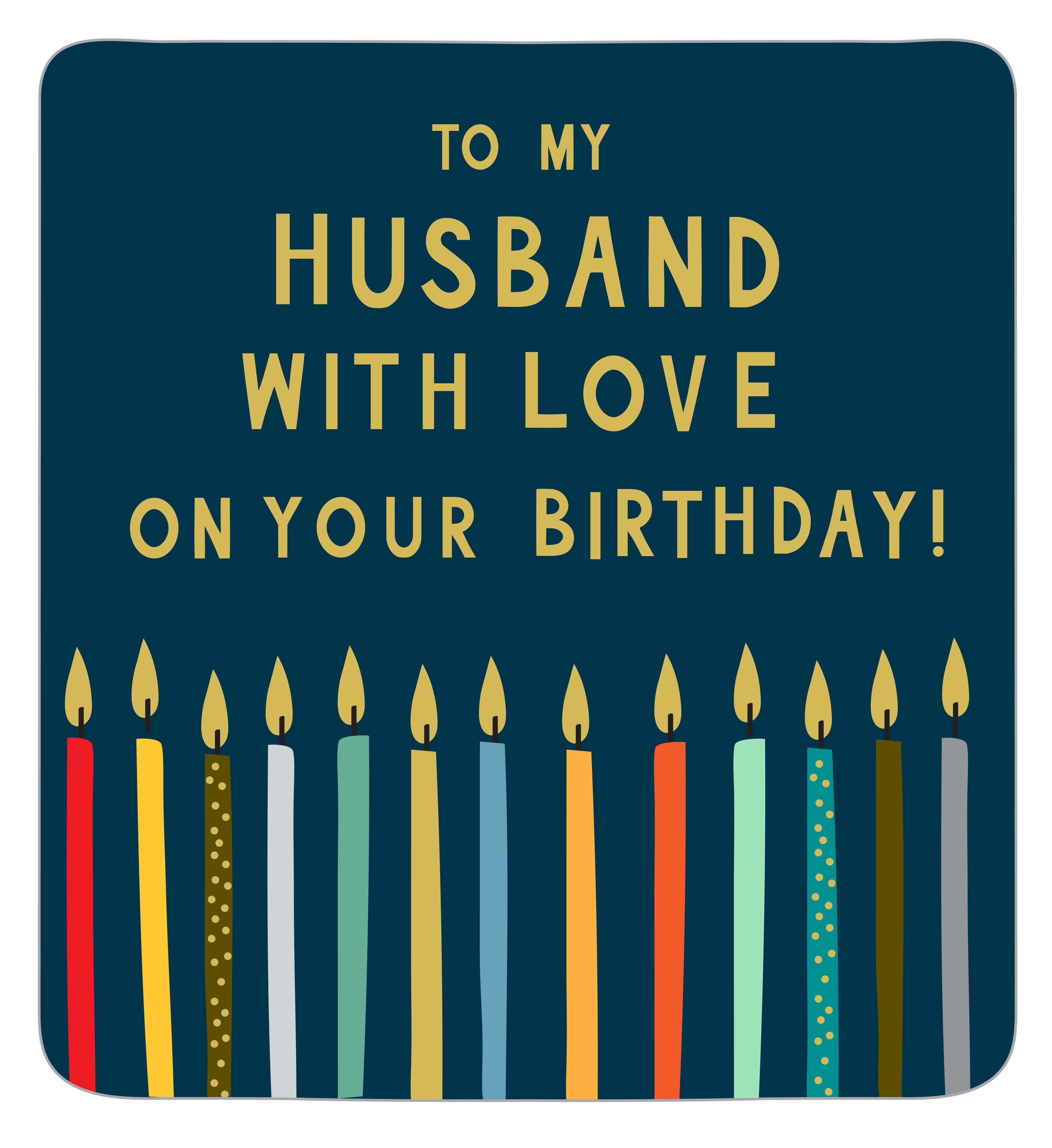 Colourful Candles Husband Birthday Card