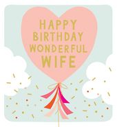 Confetti Clouds Wife Birthday Card