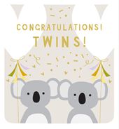 Koala Twins New Baby Card