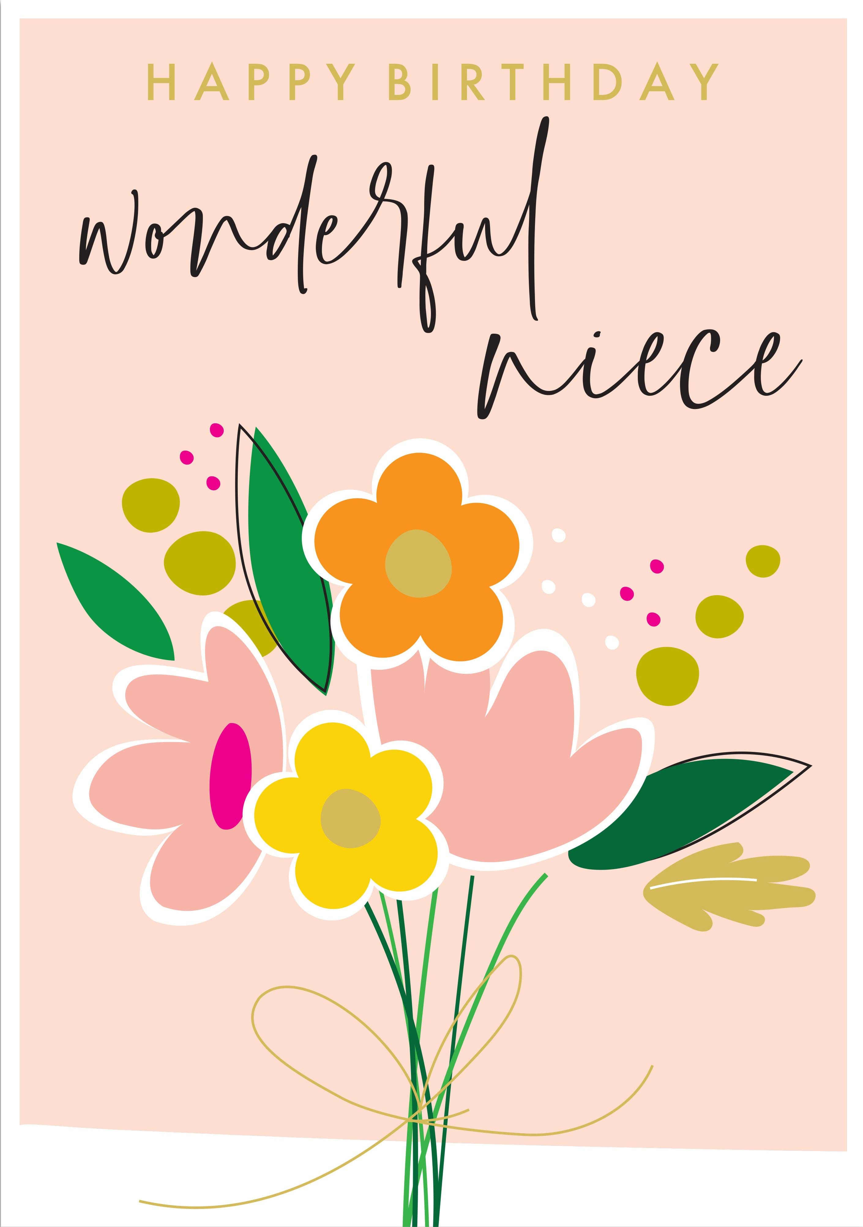 Flowers Niece Birthday Card