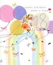 Rainbow 18th Birthday Card