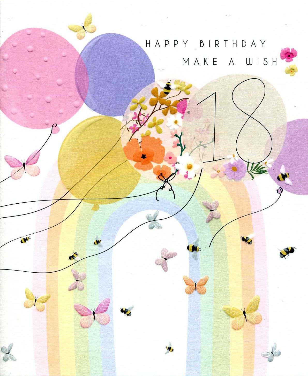 Rainbow 18th Birthday Card