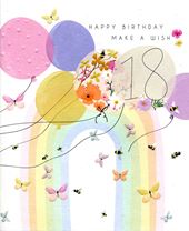 Rainbow 18th Birthday Card