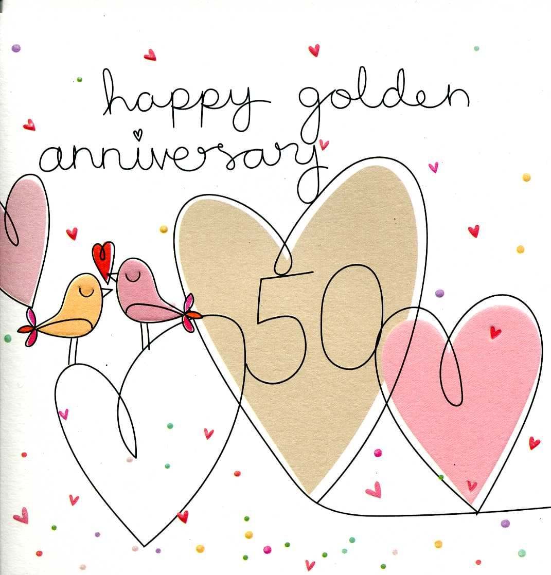 Love Birds Golden Anniversary Card