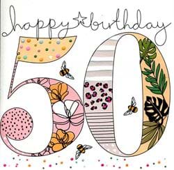 Pretty Pattern 50th Birthday Card