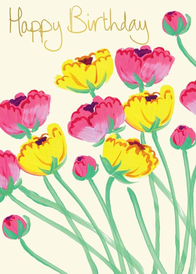 Ranunculus Flowers Birthday Card