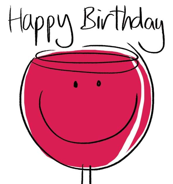 Red Wine Birthday Card