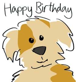 Happy Dog Birthday Card