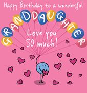 Love You So Much Granddaughter Birthday Card