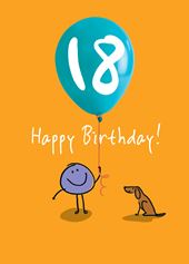 Balloon 18th Birthday Card