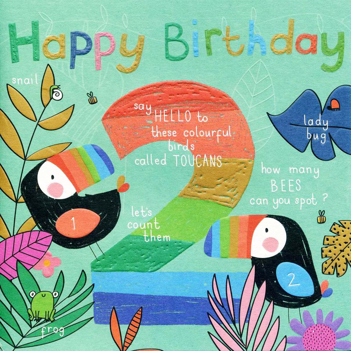 Toucan 2nd Birthday Card