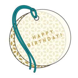 Golden Happy Birthday Gift Tags