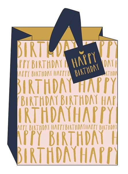 Pink and Gold Birthday Medium Gift Bag