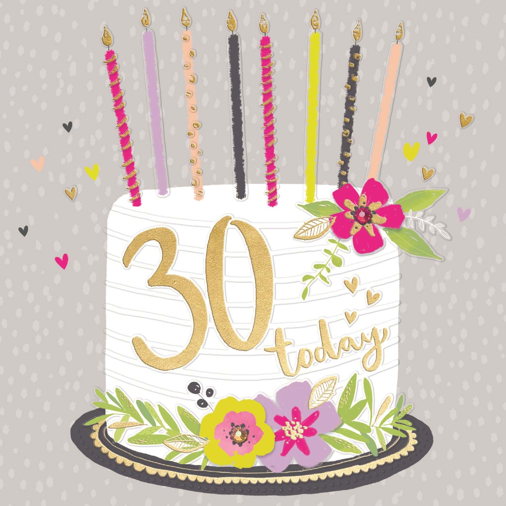 Iced Cake 30th Birthday Card