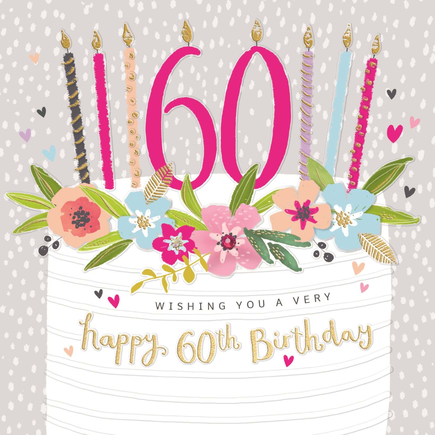 Iced Cake 60th Birthday Card