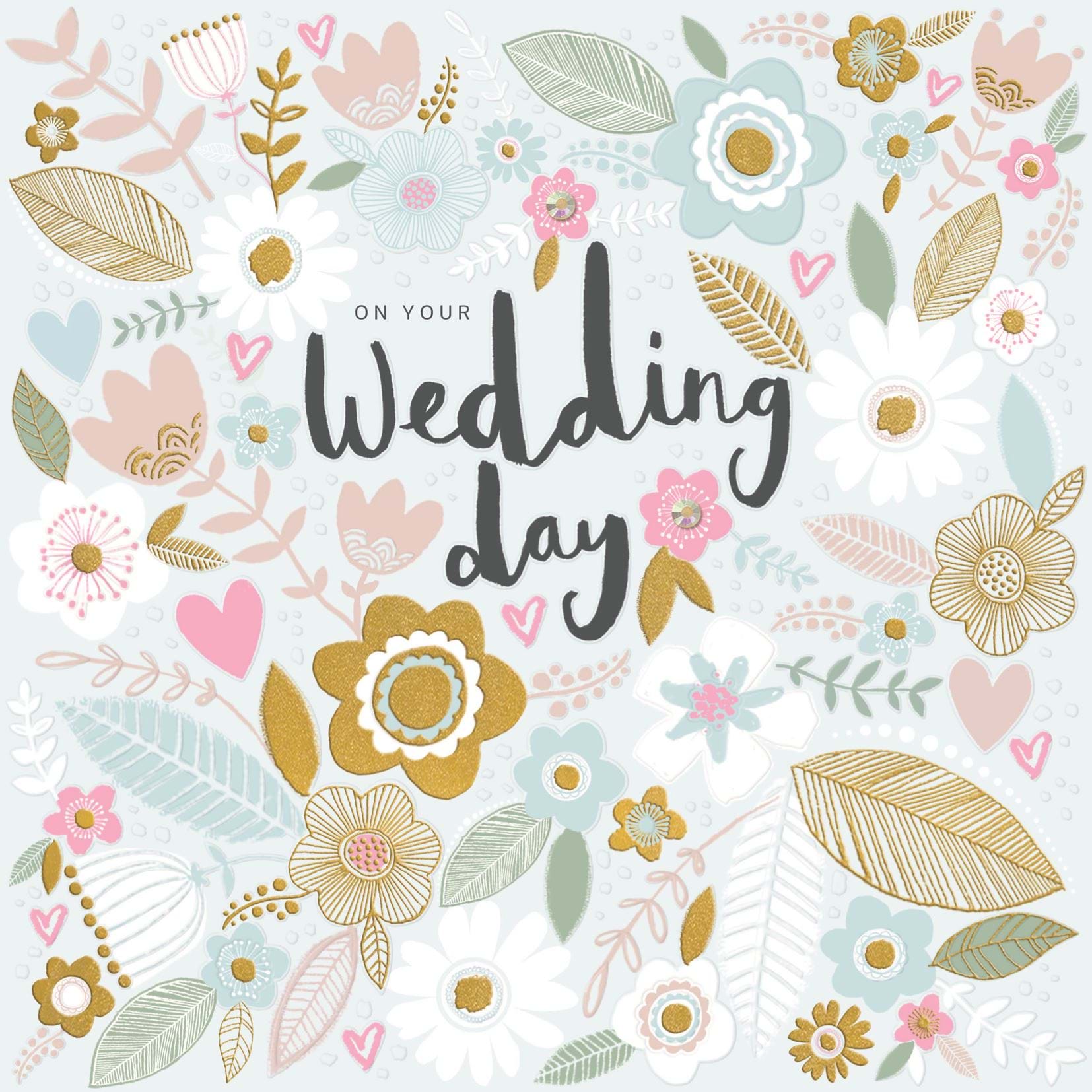 Pretty Floral Wedding Card
