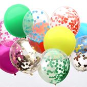 12 Rainbow Confetti Balloons