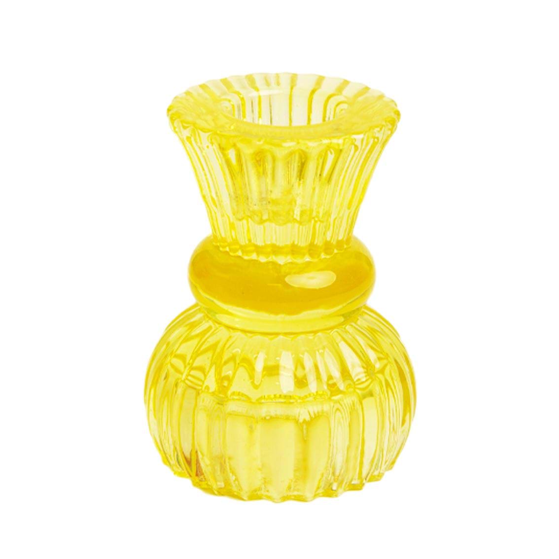 Yellow Glass Candle Holder