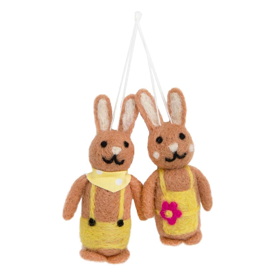 Bunny Felt Rabbit Decorations - 2 Pack