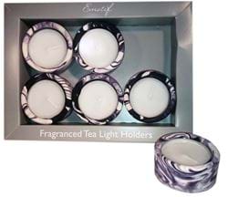 Fragrant Black Iris Tea Light Holders x6