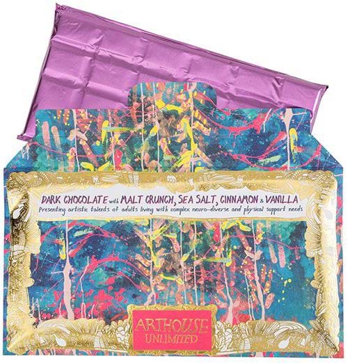 Dark Chocolate Bar with Malt Crunch, Sea Salt, Cinnamon & Vanilla