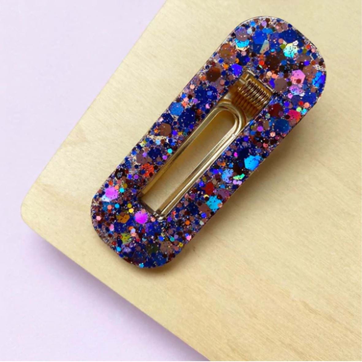 Resin Hair Clip - Purple Sparkle