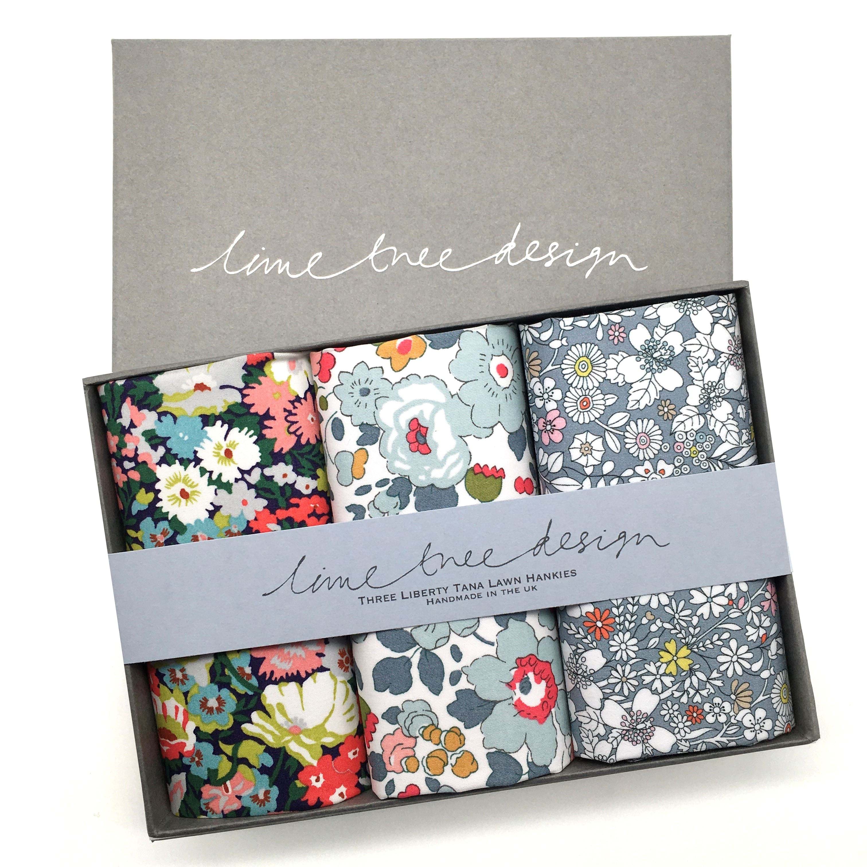 Box of 3 Liberty London Floral Hankies