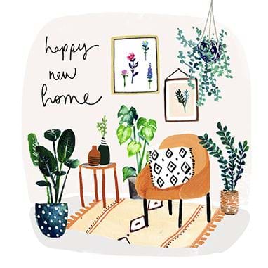 Pretty Decor New Home Card