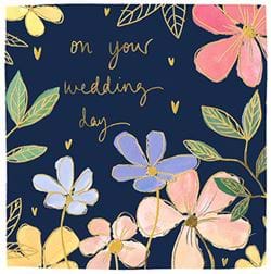 Pastel Flowers Wedding Card
