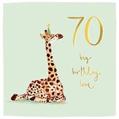 Giraffe 70th Birthday Card