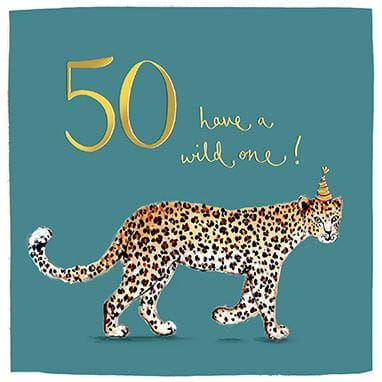 Leopard 50th Birthday Card