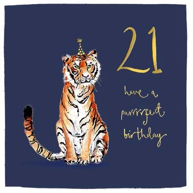 Tiger 21st Birthday Card