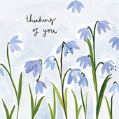 Blue Flowers Thinking of You Card