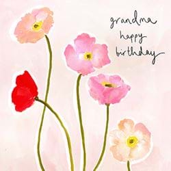 Peaches and Pinks Grandma Birthday Card