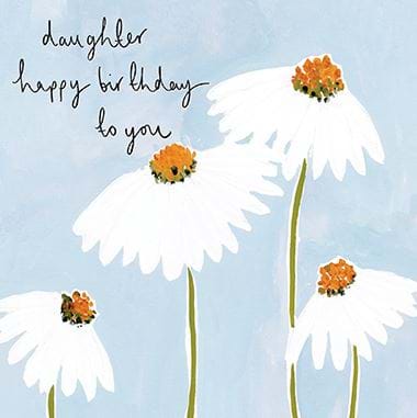 Daisies on Blue Daughter Birthday Card