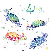 Turtles 4th Birthday Card