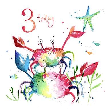 Crabs 3rd Birthday Card