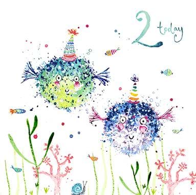 Party Fish 2nd Birthday Card