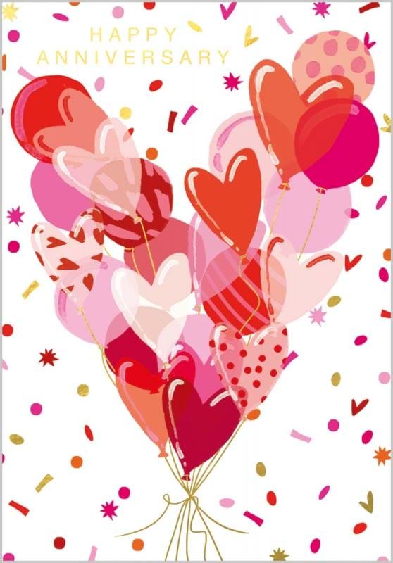 Heart Balloons Anniversary Card