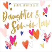 Hearts Daughter and Son-in-law Anniversary Card