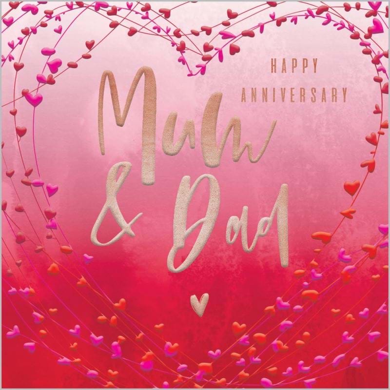 Hearts Mum and Dad Anniversary Card