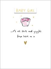 Nappy New Baby Girl Card