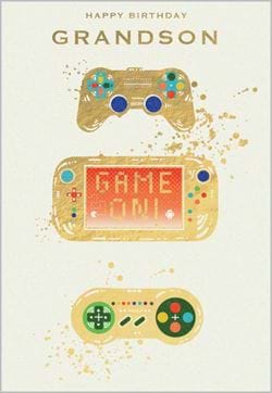 Game On Grandson Birthday Card