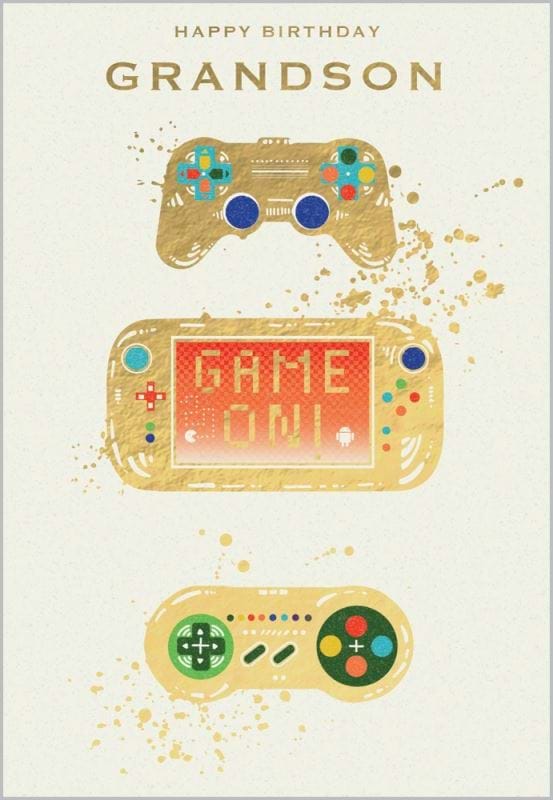Game On Grandson Birthday Card