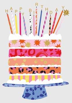 Patterned Cake Birthday Card