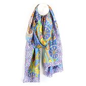 Aqua Mix Vibrant Paisley Silky Scarf