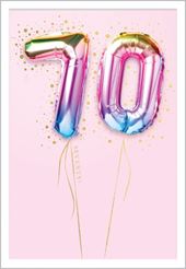 Colourful Balloons 70th Birthday Card