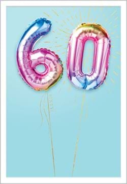 Colourful Balloons 60th Birthday Card