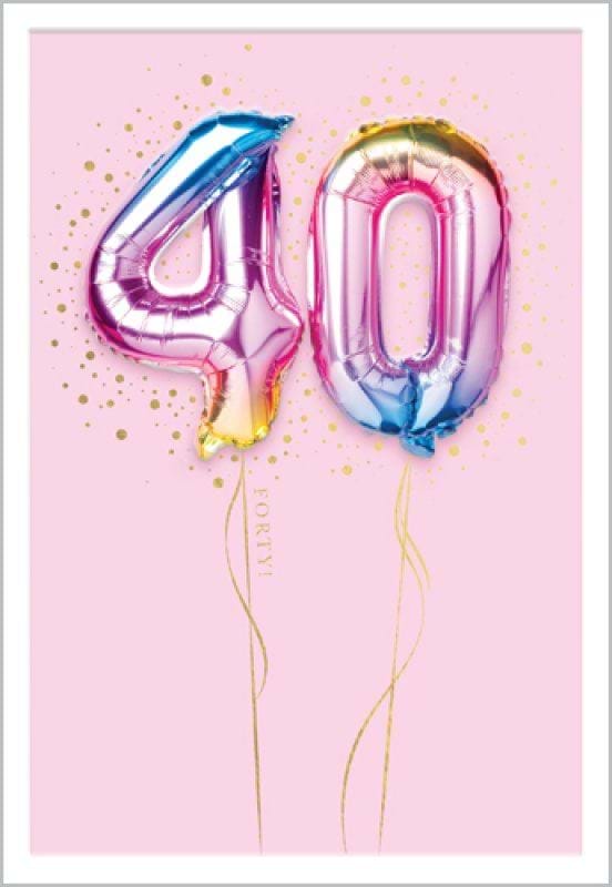 Colourful Balloons 40th Birthday Card
